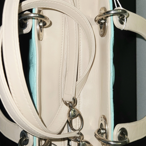 Christian Dior Mint Green Leather Spotted Python Medium Lady Dior Bag - Picture 7 of 10